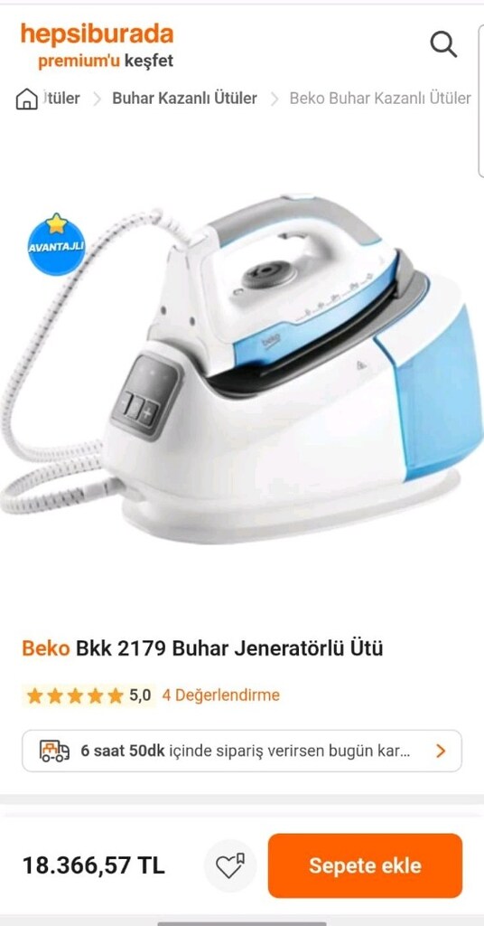 Beko BKK 2179 2400 W Buhar Kazanlı Ütü } - 2
