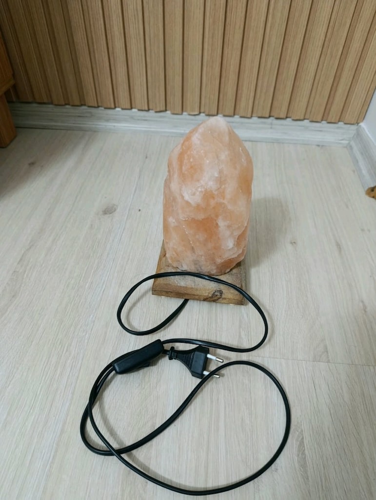 Ahşap Tabanlı Doğal Himalaya Tuz Lambası - 5