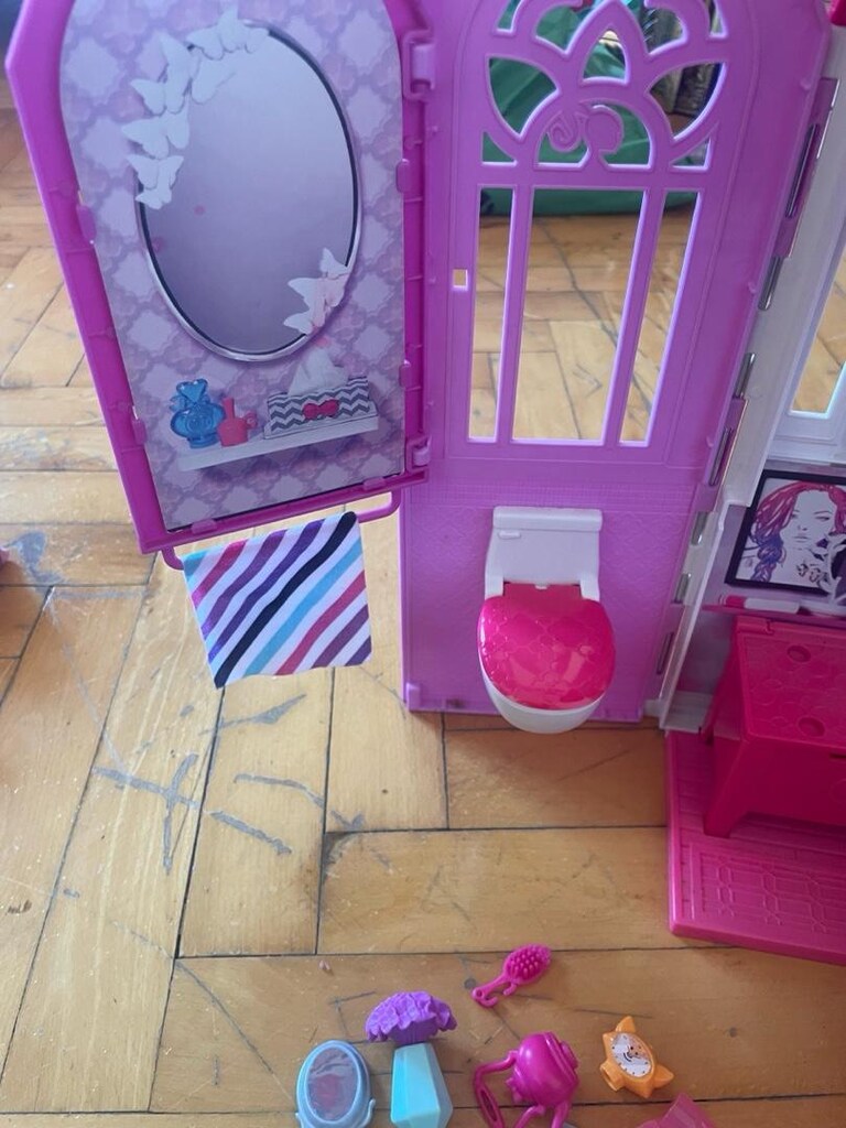 Barbie Evi Portatif Tüm eşyaları tam Oyuncak - 3