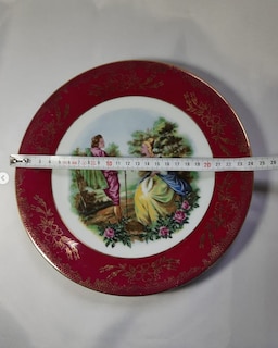 Duvar Tabağı Fransız Limoges Fragonard Görselli, Altın Yaldızlı - 2