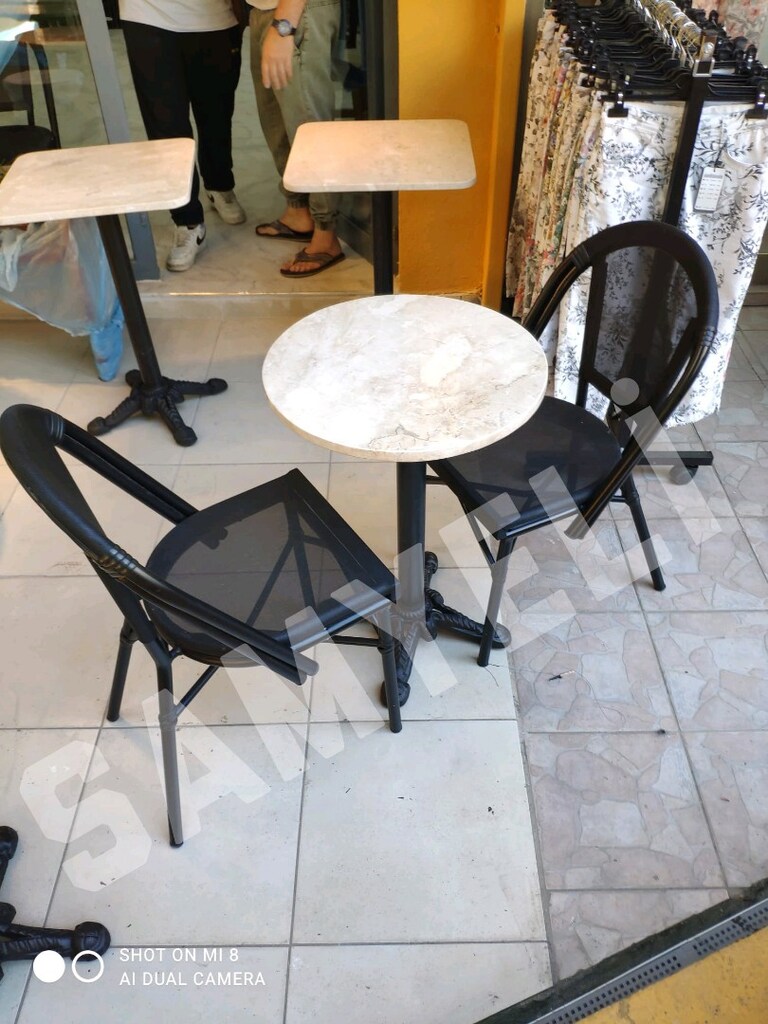 YUVARLAK BEJ MERMER MASA MODELİ - 5