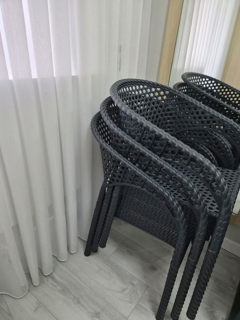 BAHÇE BALKON RATTAN ÖRGÜ DESENLI SANDALYE SIFIR - 2