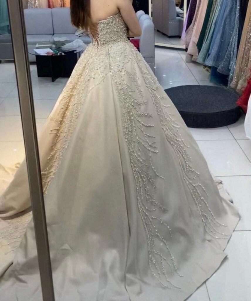 Özel Dikim Prenses Model Taş-Altın Rengi Nişanlık - 10