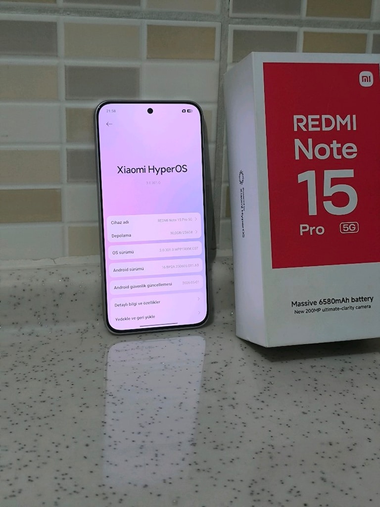 TÜRKİYE REDMİ NOTE 15 PRO 5G 256/8+8 NOKTA HATASİZ KUTU+FATURA+GARANTİ - 6