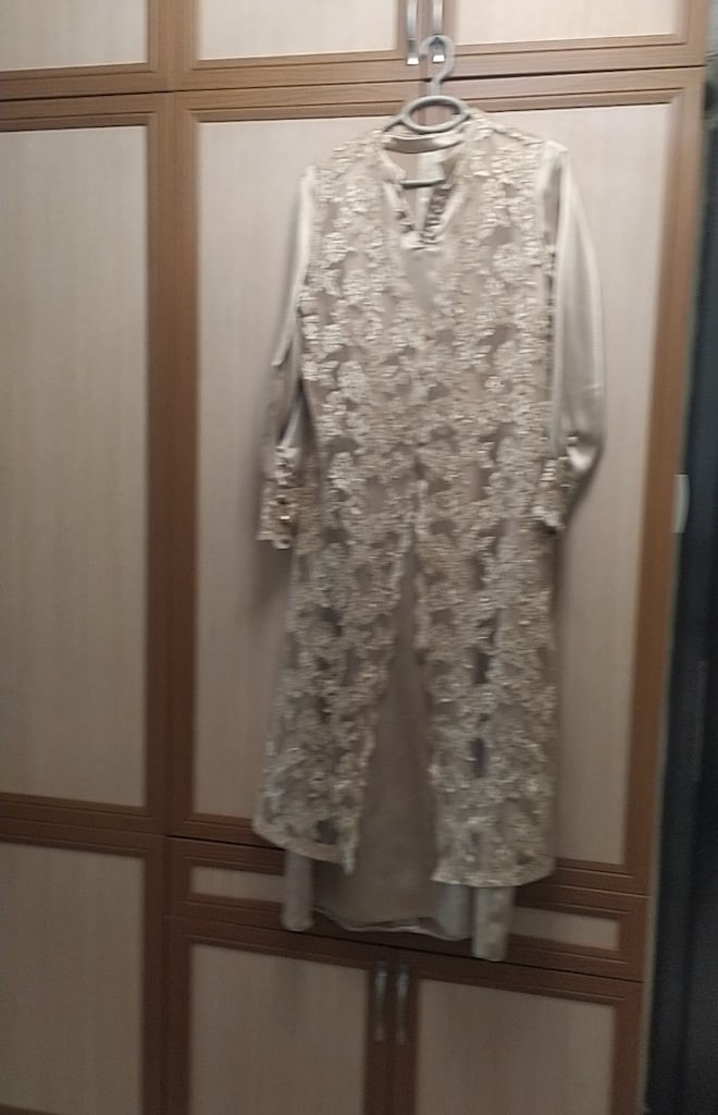 Bej Dantelli Elbise - 2