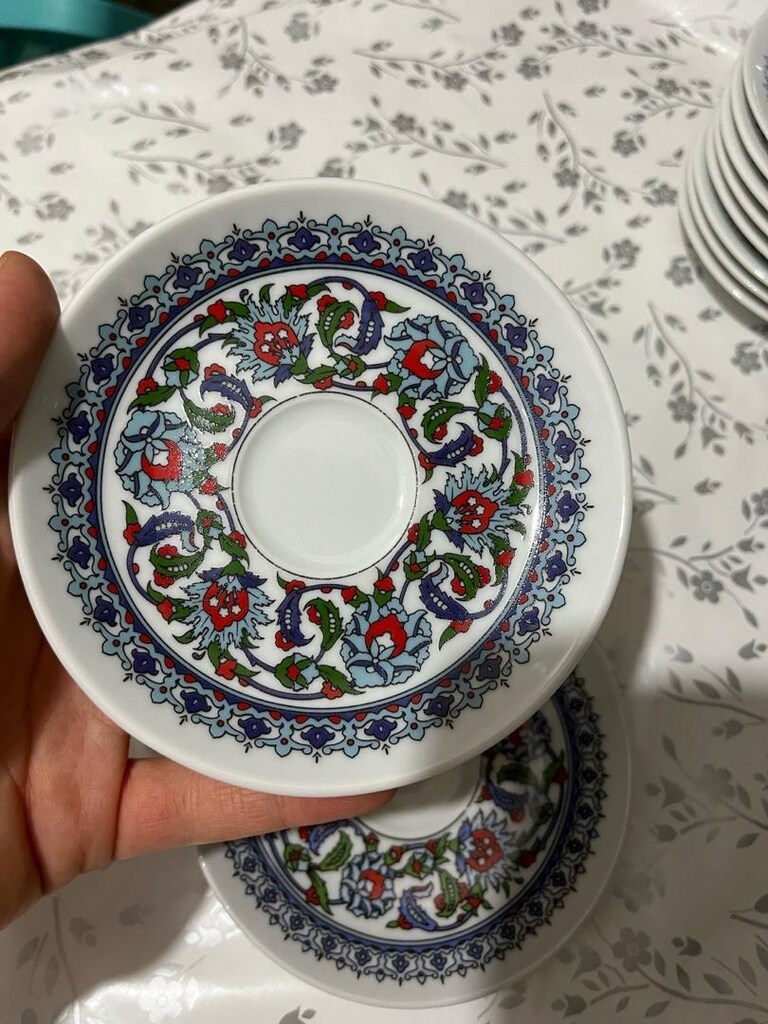 güral porselen 2 adet Türk kahvesi fincan tabağı - 3