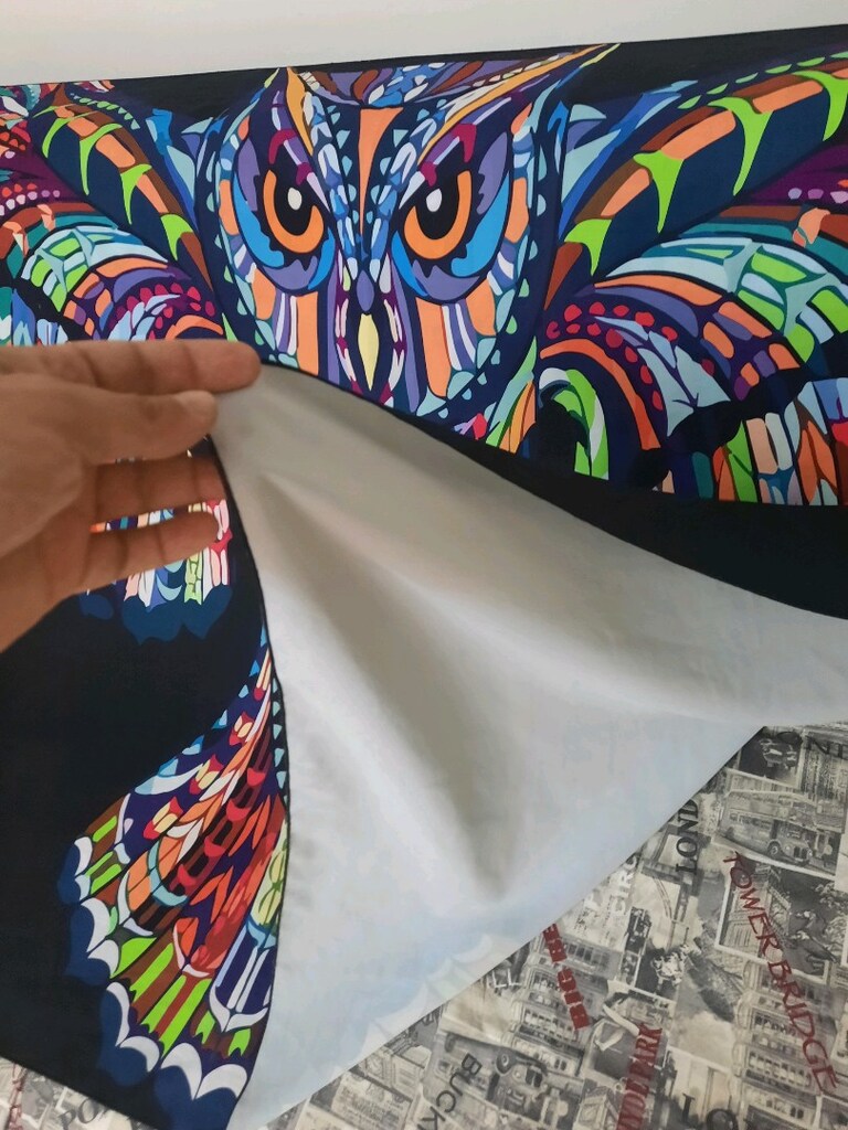 baykuş motifli bohem kumaş - 3