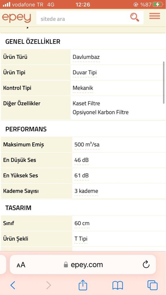 ARÇELİK P25 INOX ANKASTRE ASPİRATÖR. Fiyatı 4250.-tl - 11