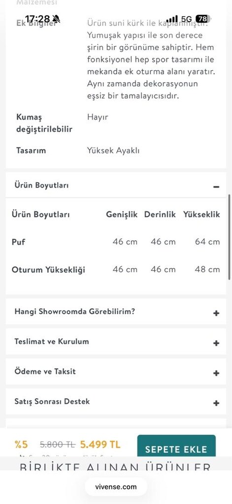 Vivense kürk puf - 6