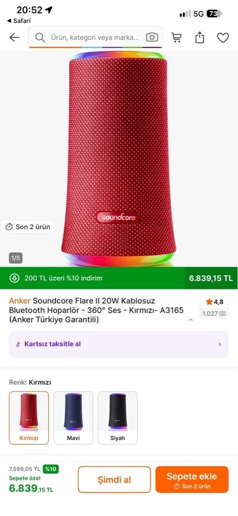 Anker Flare 2 model 20 watt 360° Ses - 13
