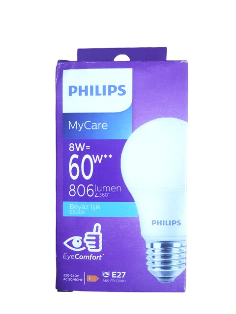 Philips 8 w = 60 w led ampül tasarruflu ampül 8W gücünde, E27 duy