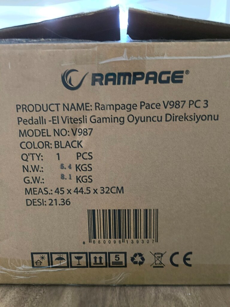 1080 DERECE FORCE FEEDBACK ÖZELLİKLİ RAMPAGE PACE V987 DİREKSİYON SETİ - 8