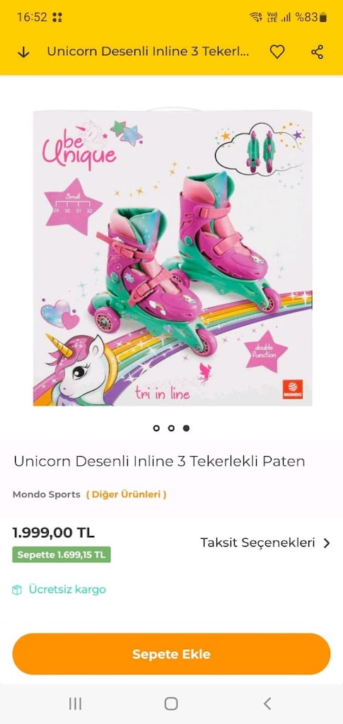 Unicorn Kız Çocuk Paten (29-32 numara) - 6