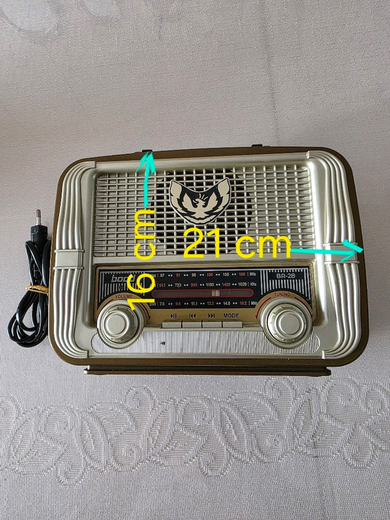 Kutusunda Retro Krem Tonlu Ahşap Görünümlü Radyo - 3