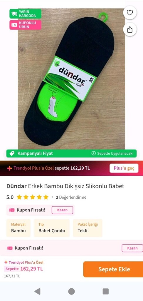 Dündar marka silikonlu bambu çorap 40-44 numara - 4