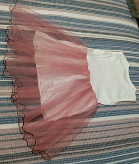 Beyaz Pembe Tüllü Desenli Bebek Elbisesi - 5