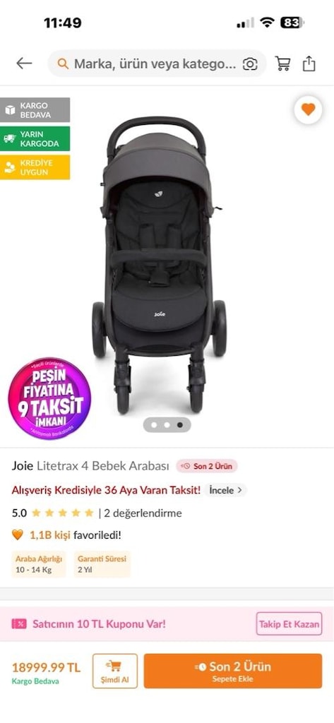 Joie Litetrax4 Bebek Arabası - 7