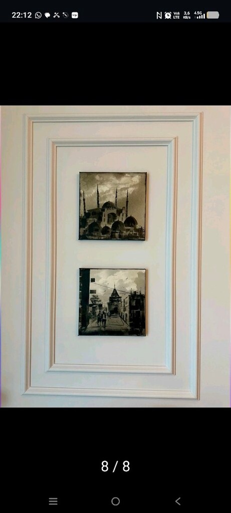 Ünlü Ressam Vagif Zeyd - İkili İstanbul Akrilik Tablo Seti (Orijinal) - 4