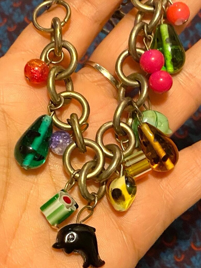 Vintage Murano Cam Charm’lı Çelik Bileklik - 8