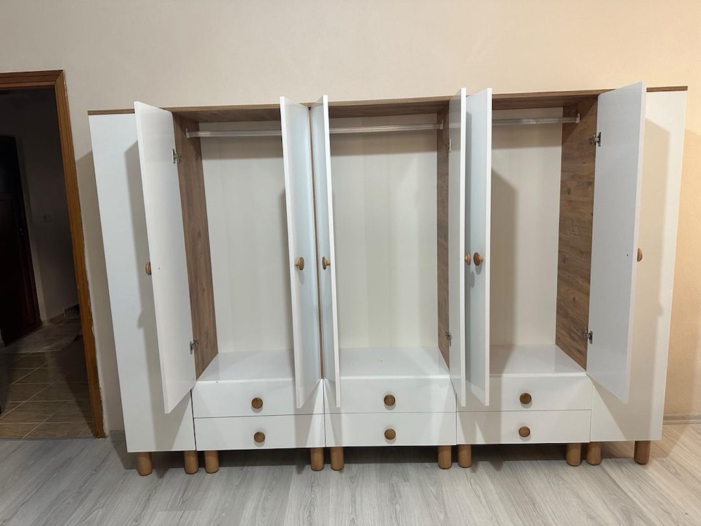 ***SIFIR*** 8 KAPAKLI UYGUN FİYATLI BEYAZ GARDROP - 2