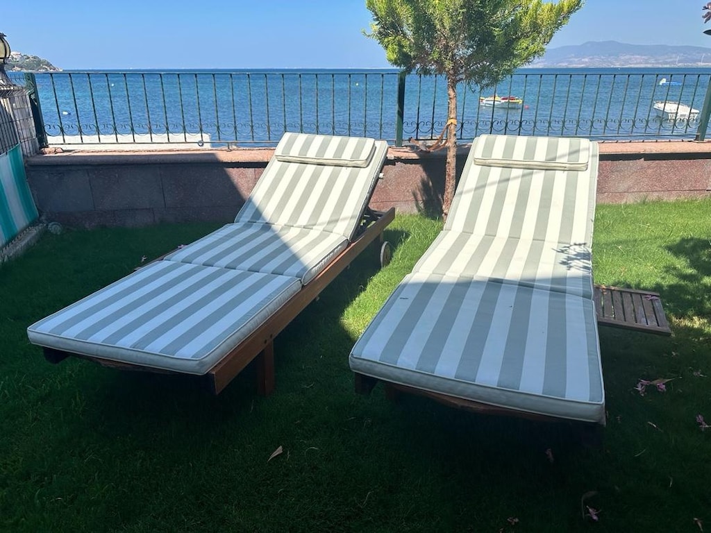 2 Adet Elite Teak Ahşap Şezlong + Minderleri Dahil - 3