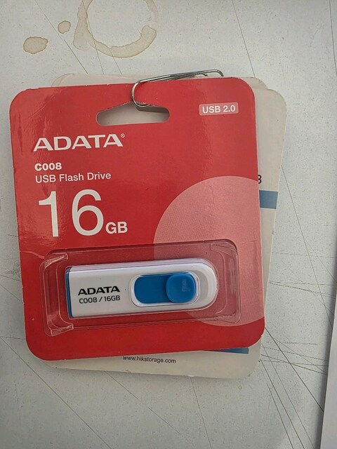 Adata C008-16GB 16GB Usb2.0 Classic (White + Blue) Flash Bellek