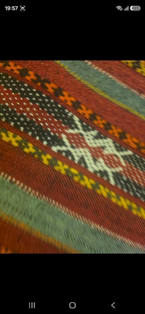 Yaklaşık 100 Yıllık Antika Sivas İmranlı El Dokuma Kök Boya Yün kilim - 5
