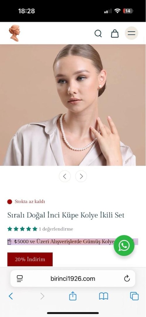 İnci Kolye ve Küpe Seti - 5