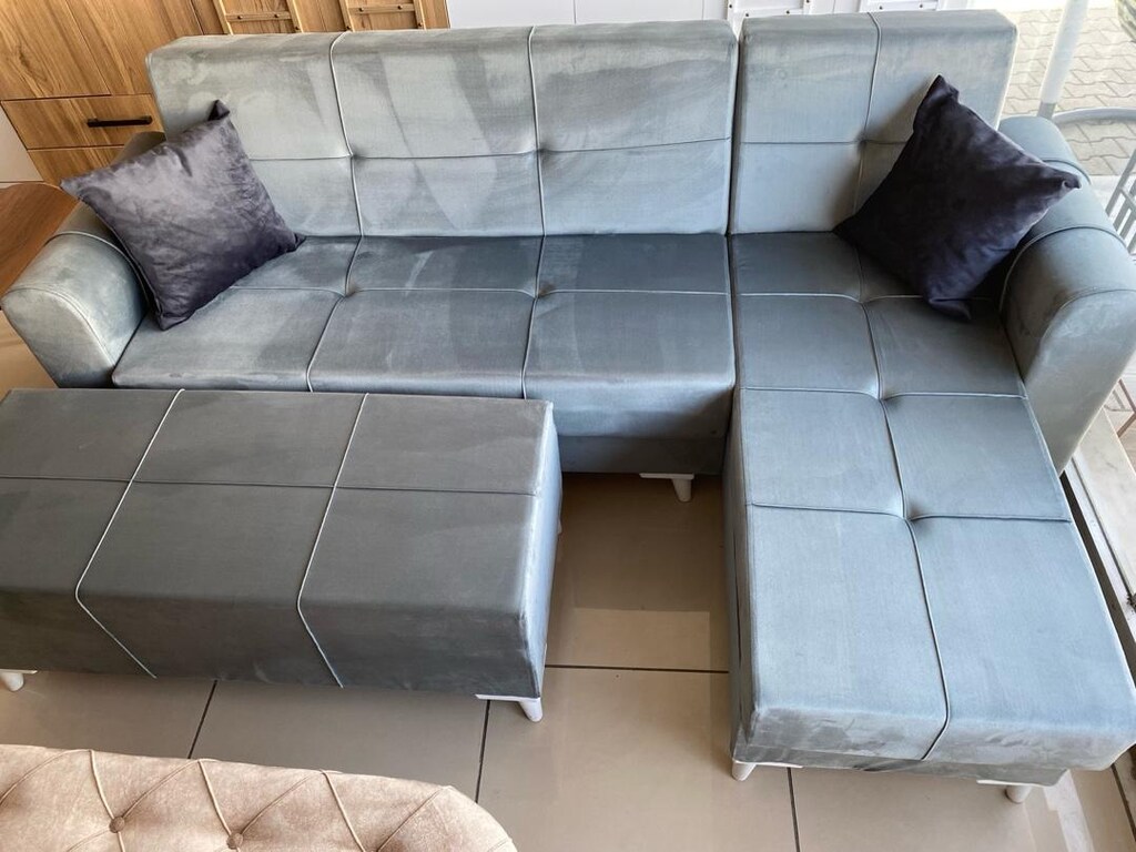 Ekonomik L koltuk köşe takımı yatak olur alttan Sandıklı L yön değişir - 3