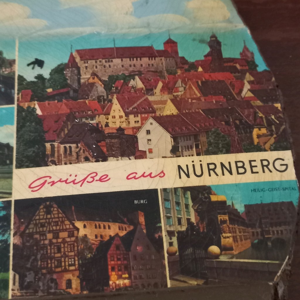 Vintage ahşap üzeri Nürnberg tablo - 7