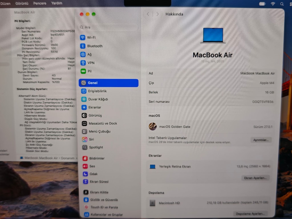 Apple MacBook Air M4 13.6 İnç 16 GB RAM 256 GB SSD Gümüş 2025 - 6