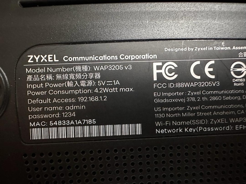 Zyxel WAP3205V3, Router/AP/Repeater Mod N300 Access Point - 5