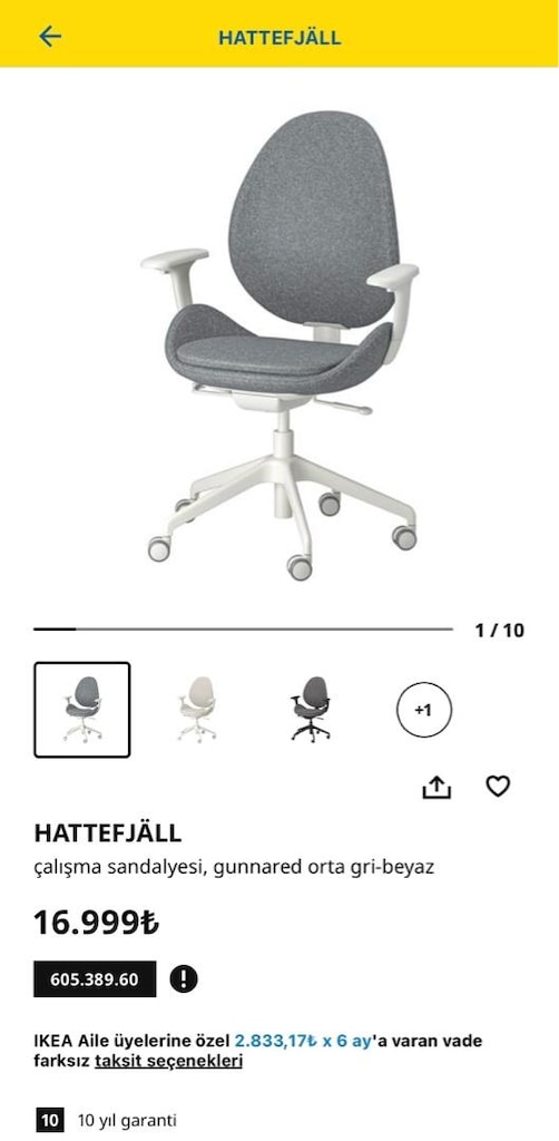 Gri ve Bej iki adet IKEA Hattefjall kolçaklı çalışma sandalyesi - 7