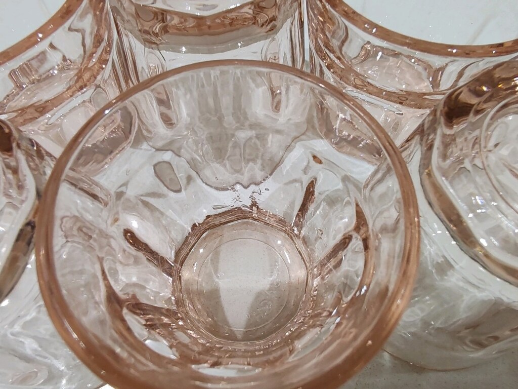 6'lı Pembe Cam Kahve Bardak Seti - 6