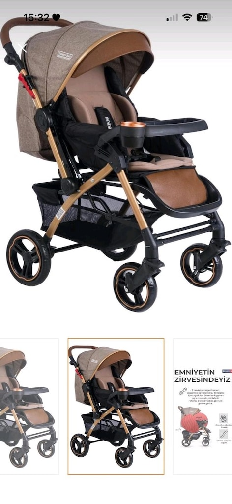 lux çift yönlü Bebek Arabası - 8