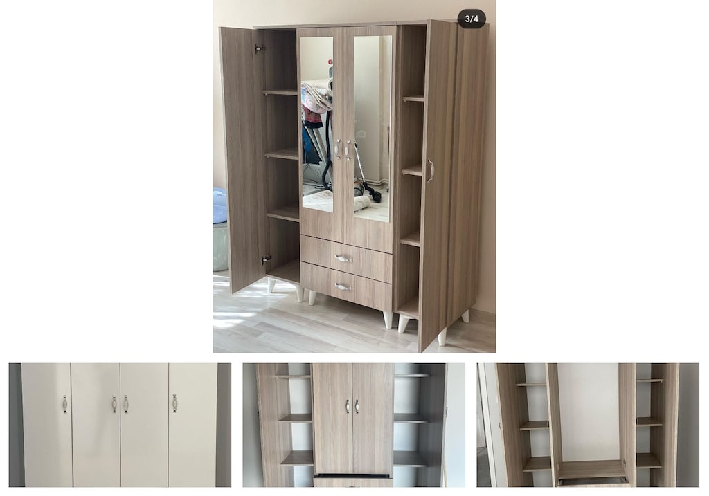 4 kapaklı elbise dolabı kclcjlczkw - 4