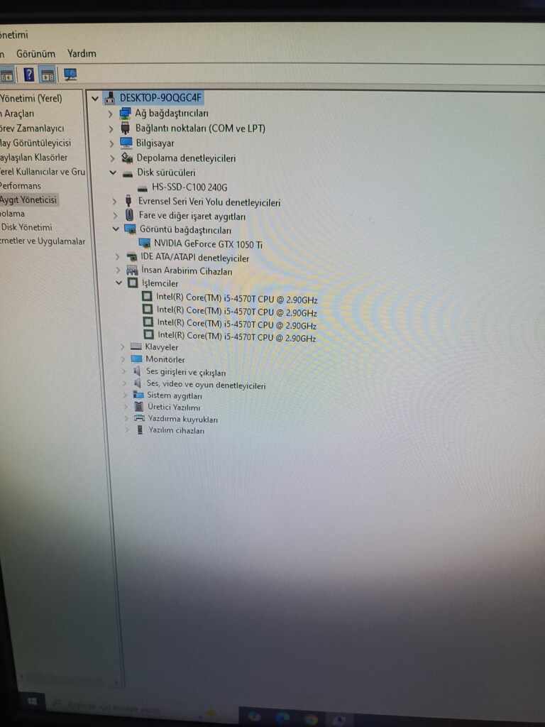 İ5 4570T İŞLEMCİ + 1050 Tİ 4GB EKRAN KARTI + 8GB RAM - 2