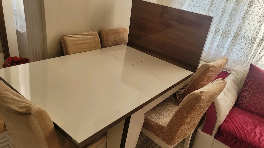 6 adet sandalye ve açılır yemek masası ve gizli bölmeli - 4