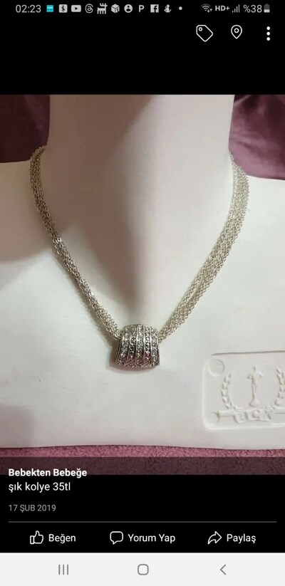 Swarovski taşlı sıfır kolye