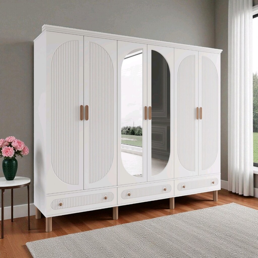 6 Kapaklı Bohem Gardırop, 6 Kapılı MDF Dolap - 2