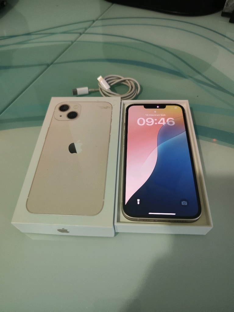 KARTA TAKSİT İPHONE 13 128 GB PİL 78 KUTU VE ŞARJ ALETİ MEVCUT TEMİZ - 7