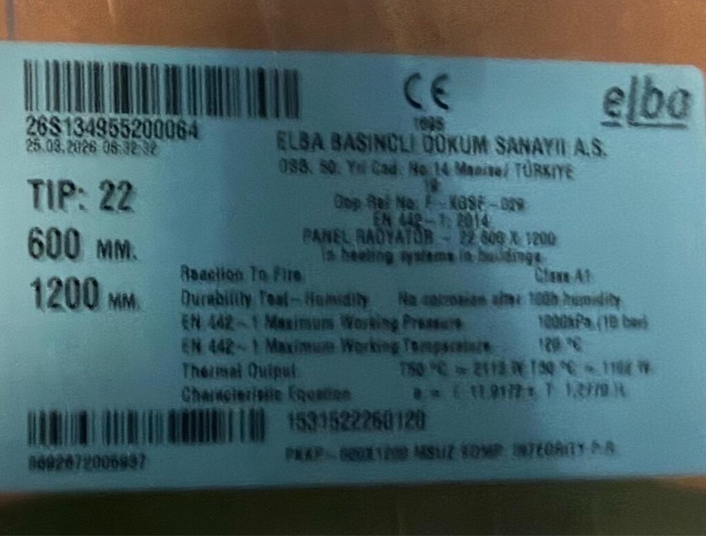 ECA PETEK Kompakt RADYATÖR SIFIR PAKETLİ ÜRÜN ECA 600×1200 Kompakt - 2