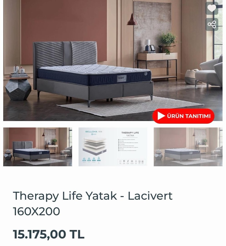 çift kişilik yatak çift kişilik başlık iki tane tek kişilik baza - 4