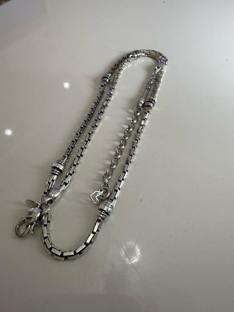 Orijinal S chic Erkek Gümüş Zincir Kolye - 7