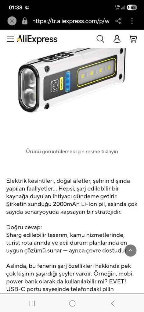 Power bank ve çok fonksiyonlu el feneri - 7