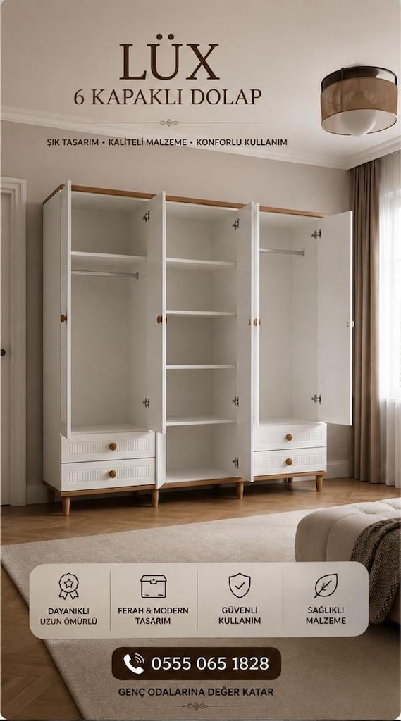 lüx mdf mebran kapaklı dolap - 2