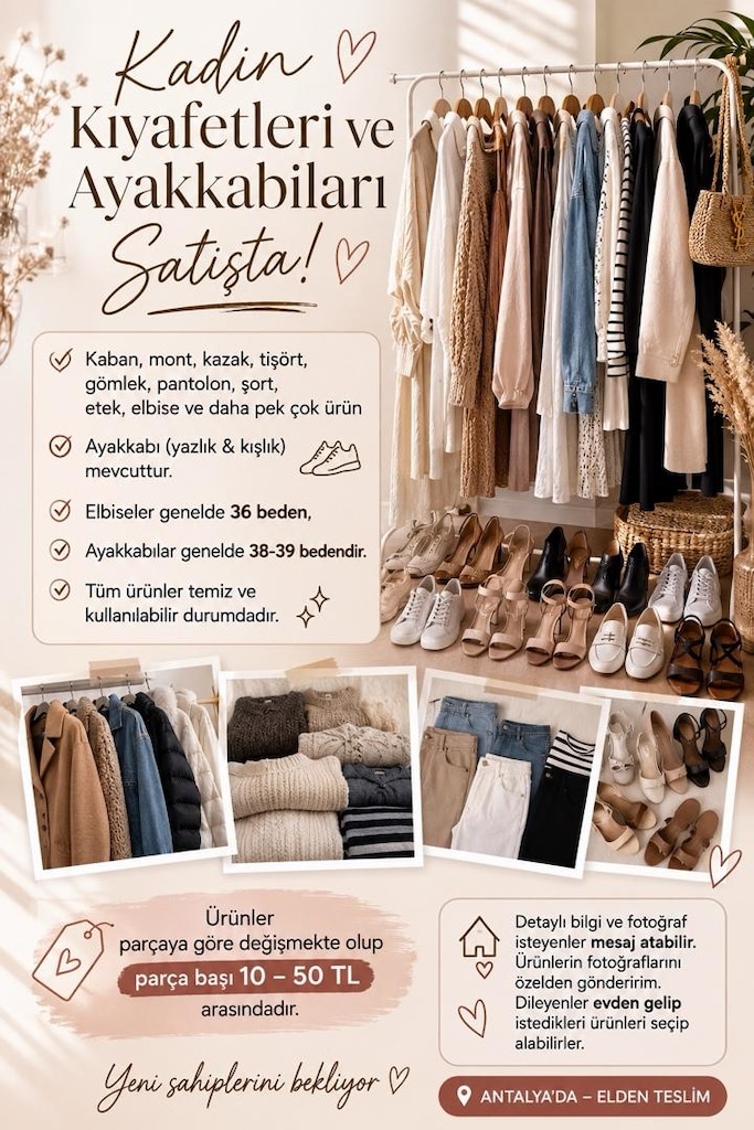 Kadın Kıyafetleri & Ayakkabılar | 10-50 TL | Toplu ve Tekli Satış