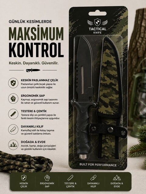 Kılıflı Paslanmaz Çelik Outdoor Bıçak