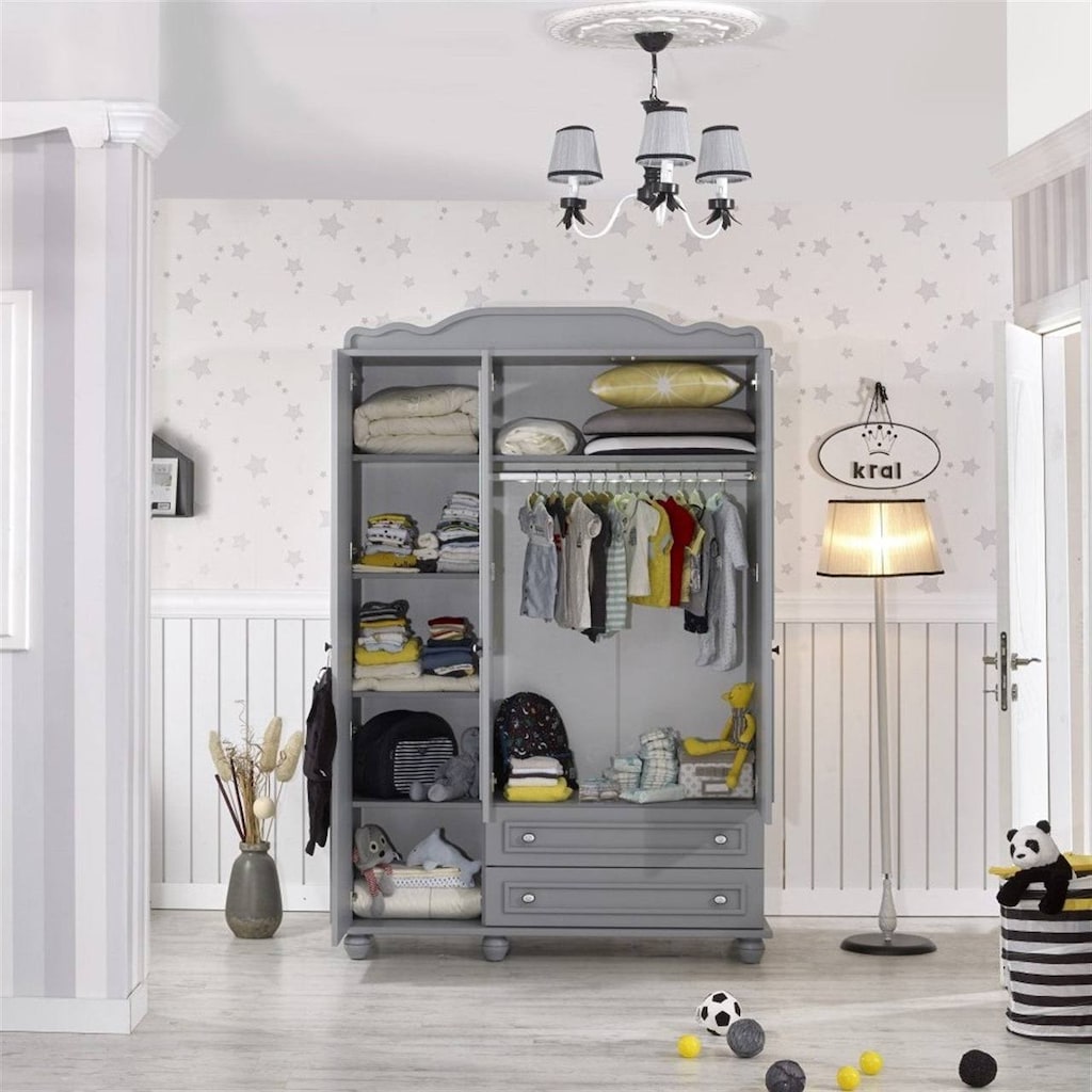 MELTEM KIDS KING GRAY ÇOCUK ODASI TAKIMI – BEŞİK + DOLAP + ŞİFONYER - 2
