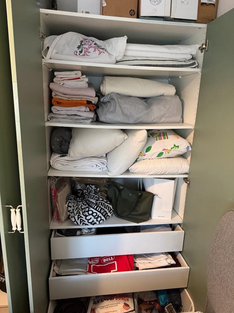 IKEA 4 Kapaklı, 2 Çekmeceli Geniş Gardırop – 200x200 cm - 4